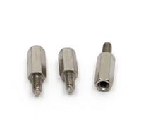 10 piezas M2 / M2.5 * L + 4 M3 / M4 * L + 6 macho a hembra de acero niquelado hexagonal separador pilares(15mm,M4)