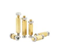 10 piezas M2 M2.5 M3 M4 soporte de cobre estante de placa perno roscado apriete placa base hexagonal separador PCB pilares espaciadores tornillo perno tuerca Kit(7mm,M2(Thread 4mm)10Pcs)