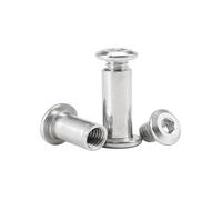 10 Piezas M3 M4 304 Acero Inoxidable Plano Hexagonal Cabeza Hueca Muebles Remache Conector Inserción Junta Manga Tuerca Ciega(30mm,M3(d1 4mm)10Set)