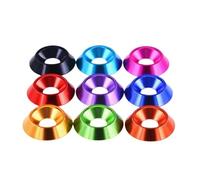 10 piezas M3 M4 M5 M6 M8 Tornillo de cabeza plana avellanada de aluminio de colores con arandela de ranura decorativa cónica cóncava(M3 10PCS,Green)