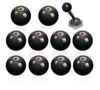 10 Piezas M4*16mm Negro Botones de Bola de Baquelita,Rosca de Tornillo de Cobre Incorporada,Manijas Perilla de Palanca de Bola de Baquelita para Máquinas Herramientas Aplicables,Equipos Mecánicos