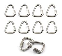 (10 piezas) M4 Delta Quick Link 304 - Mosquetón triangular de acero inoxidable resistente conector de cadena con tornillo Quicklink