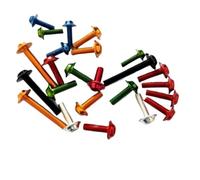 10 piezas m5 m6*16/20/25/30/35/40 Tornillo de aluminio colorido for motocicleta, tornillo de cabeza de botón con brida, tornillos de cabeza hueca con arandela, perno(M6X30 10pcs,Blue)