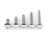 10 piezas M6 de acero inoxidable SS304 tornillos de brida hexagonal tapa arandela tornillos de cabeza sujetador tornillos de cabeza hexagonal tornillos hexagonales de brida(M6*16)