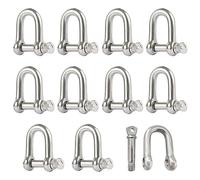 10 Piezas M6 Grilletes Acero Inoxidable 304 Shackle D Anillo de Grillete de Bloqueo Grillete Recto Grillete de Ancla Grillete de Cadena para Conexión Rápida y Grilletes Fijos