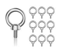 10 Piezas M8 Anillo del Ojo del Perno Inoxidable Tornillo de Acero, Pernos de Ojo de Acero Inoxidable, Rosca de Elevación de Acero Inoxidable 304, Antióxido,Tornillo con Anilla