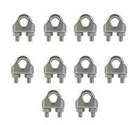 10 Piezas M8 Sujetacables de Acero Abrazadera de Cuerda de Alambre Acero Inoxidable En U Cuerda de Cable Cable Abrazadera Clip de Cuerda de Alambre Inoxidable 304 para Tensar el Cable Cuerda Ropa