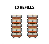 10 piezas, Máquina de afeitar manual de acero inoxidable de 6 capas para hombre, afeitado y sin residuos, reutilizable, pieza de repuesto de hoja universal para hombre