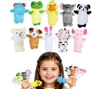 10 Piezas Marionetas Dedos Peluche Animales, Marionetas de Mano Marionetas de Dedo, Marionetas de Dedos pequeños para Bebés y Niños