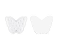10 piezas mariposa falsas bandejas de pegamento de pestañas con base, soportes de plástico desechables para extensiones de pestañas, almohadillas de paleta de pegamento de pestañas
