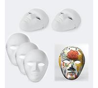 10 Piezas Máscaras de Papel Blanco para Pintar Carnaval, Mascarada Blancas Máscaras de Papel, áscara de Pulpa en Blanco para Cosplay, Fiesta de Halloween Carnaval