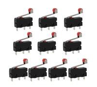 10 Piezas Micro Interruptor De Palanca 250V 5A | Interruptor De Fin De Carrera SPDT 1NO 1NC | Microinterruptor Miniatura Para Electrodomésticos Y Equipos Electrónicos Final De Carrera