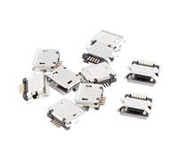 10 Piezas Micro USB Tipo B Hembra 180 Degree 5 Pin Montaje Superficial SMD de Soldadura Jack