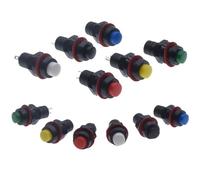 10 piezas Mini botón redondo pequeño DS-211 DS-213 interruptor pulsador 10 mm momentáneo/autoblocante interruptor de botón redondo miniatura 1A 250V(DS-211 blue,MOMENTARY_250V)