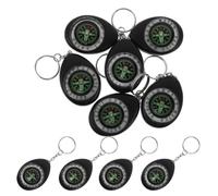 10 Piezas Mini Brújula de Llavero Negra, Compacta y Portátil | Navegación Precisa en Exteriores, Plástico Resistente a Caídas y Desgaste, Accesorio de Mochila