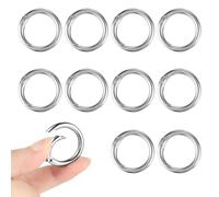 10 Piezas Mini Llavero con Gancho de Mosquetón Redondo Pequeño Mosquetón Anillo Dividido de 33 mm O Ring Llavero Mosquetón Billetera Clip de Cadena Accesorios para Llavero DIY (Plata)