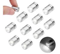 10 Piezas Mini Luz Led, Luces Led Pequeñas con Pilas, Luz Casa de Muñecas, Mini Luces Led Adhesiva para Decoración de Fiestas, Vitrinas, Manualidades, Casas de Muñecas Iluminación (Blanco)