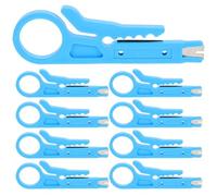 10 Piezas Mini Pelacables de Red para Rj45 Cat5 Cat6, Azules | Acero y ABS, Corte Limpio de Aislamiento, Instaladores y Soporte Ti, Cableado y Mantenimiento