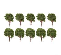 10 piezas modelo de árboles de tren para escala Ho diseño ferroviario paisaje diorama decoración verde artificial mezclado 8 cm y 10 cm de altura accesorios de paisaje de plástico para mesa de arena