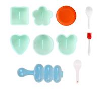 10 Piezas Molde de Bola de Arroz, Kit De Fabricación de Arroz de Sushi Molde, 10 Formas Dferentes, Sushi Onigiri Rice Ball Bento Press Maker Molde DIY Herramienta