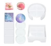 10 Piezas Moldes de Silicona para Posavasos, Moldes de Posavasos de Resina, Molde de Fundición Silicona para Posavasos, Moldes Redondos de Resina Epoxi, Adecuado para Hacer Candelabros
