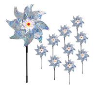 10 Piezas Molinos de Viento Reflectivos, Molino de Viento Reflectante, Molinillos de Viento para Pajaros,Ahuyentador Palomas,Espanta Palomas Balcon para Proteger Jardines Granja Balcon