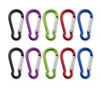 10 Piezas Mosqueton de Aluminio Pequeños, Mini Mosqueton,5 Colores Mosquetón Llavero Pequeños Compacta Ligera Mosquetones para Mochileros Camping Pesca y Viajes Acampada (3,5 x 40 mm)