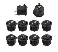10 piezas negro interruptor basculante redondo mini interruptor basculante interruptor automático interruptor de encendido accesorios para electrodomésticos
