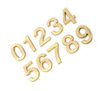 10 Piezas Número de Puerta de 7cm, Letrero Adhesivo Moderno | Aluminio Brillante, Instalación sin Taladro, para Hoteles, Puertas de Casillero y Numeración Interior