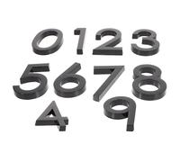 10 Piezas Números de Casa, Letrero Número para Puerta | ABS Resina Negra, Cifras Legibles que No se Desvanecen, para Inauguración del Hogar y Pared