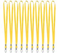 10 Piezas Nylon Cordon Correa de Cuello con Ganchos Giratorios, Oficina Neck Strap Lanyards, Cordones de Insignia para Llaves Soporte de Tarjetas de Identificación Tarjetas de Nombre (Amarillo)