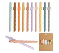 10 Piezas Pajitas Reutilizables de Silicona, Set de Pajitas Silicona, Corto