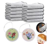 10 Piezas Paños de alambre multiusos y 2 Esponja para lavar platos en seco mojad,Paños de Alambre Multiusos Trapos de Alambre para Lavar Platos Reutilizable Paños, paños de cocina