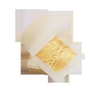 10 Piezas Papel de Lámina de Oro Puro 24k para Dorado Decorativo | Oro 98% de Pureza, Brillo Suave y Color Uniforme, para Marcos y Techos