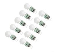 10 piezas para Mini Pir Módulo de Sensor Humano para Detección de Movimiento con Lente Gran Angular y Bajo Consumo de Energía para Sistemas de Seguridad Blanco Verde