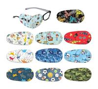 10 Piezas Parches Ojos Niños, Coloridos Parches Oculares Reutilizables de Dibujos Animados, para Ojos Vagos Ambliopía Estrabismo para Niños y Adultos