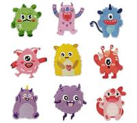 10 Piezas Parches Termoadhesivos Infantiles,Parches de PequeñOs Monstruos para Planchar Parches para Ropa Termoadhesivos Parches Infantiles para Ropa para Cubrir Grietas O Agujeros
