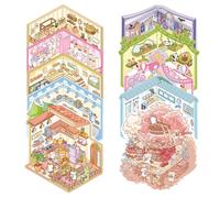 10 Piezas Pegatinas 3D Sticker Scene, Pegatinas 3D para Casa, DIY Scene Stickers, House Stickers,A