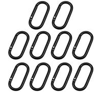 10 Piezas Pequeños Mosquetones, Escalada Aluminio Mosquetón, Mosquetón Clips Llavero, Tarea Pesada y Peso Ligero, para Viaje Pescar Cámping Excursionismo 50mm*25mm Negro
