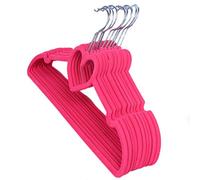 10 Piezas Percha, Colgante de Ropa Antideslizante, Terciopelo en Forma de corazón, Percha para Ahorrar Espacio, Camisas, Pantalones, Blusas, Bufandas, Abrigos(Rosa Rojo)