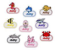 10 Piezas Personalizado Ni?os Nombre Uniformes Parche Dibujos Animados Mar Cangrejo Medusas Bordado Kindergarten Beb¨¦ Nombre Insignia Applique