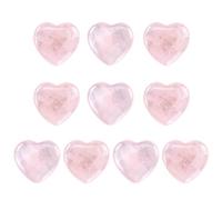 10 piezas piedras preciosas de cristal corazón, pequeñas piedras curativas, cristales curativos, 2 cm, color rosa, para meditación, yoga, manualidades DIY, relleno de jarrones, decoración del hogar