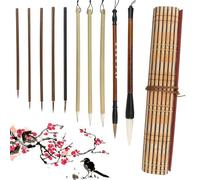 10 Piezas Pinceles de Caligrafía China, Pincel Chino Caligrafía con Bolsa, Pinceles Kanji Japoneses, Cepillo De Caligrafía China, Kanji Japonés Sumi Dibujo Pincel, Para La Pintura De Tinta y Acuarela