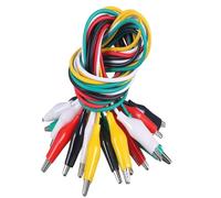 10 Piezas Pinzas Cocodrilo Cables de Prueba, 5 Colores para Multímetro Pruebas Eléctricas, 50cm Cable 24AWG(10 pcs)