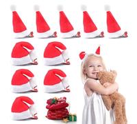 10 Piezas Pinzas para el Pelo Navideños,Mini Gorro de Papá Noel,Santa sombrero horquillas,Horquillas Pelo Navidad para Niñas y Mujeres