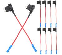 10 Piezas Portafusibles 16 Awg 32v 10a, Conexión Fácil | Abs, Goma, Aleación de Aluminio y Cobre, Cubierta Protectora Aislante, para Taxis y Van