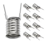 10 Piezas Portalámparas Pequeño E10 Atornillado, Base de Lámpara | Cobre Plata, Retro Simple, para Bombilla en Mesa y Cajas, Casquillos Gu10