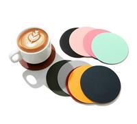 10 Piezas Posavasos de Piel, Posavasos de Doble Cara, Posavasos de Cristal, Posavasos Antideslizantes, para Tazas de Cristal, Café y de Té, 10 cm (10 Colores)