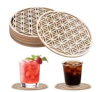 10 Piezas Posavasos Flor de La Vida, 10x10 cm Coasters for Drinks