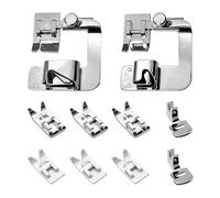 10 Piezas Prensatelas para Máquina de Coser,Prensatelas Universales,Prensatelas para Cuero,Prensatelas para Dobladillos, Prensatelas para Plisados de Material Fino,Compatible con Alfa,Singer,Brother